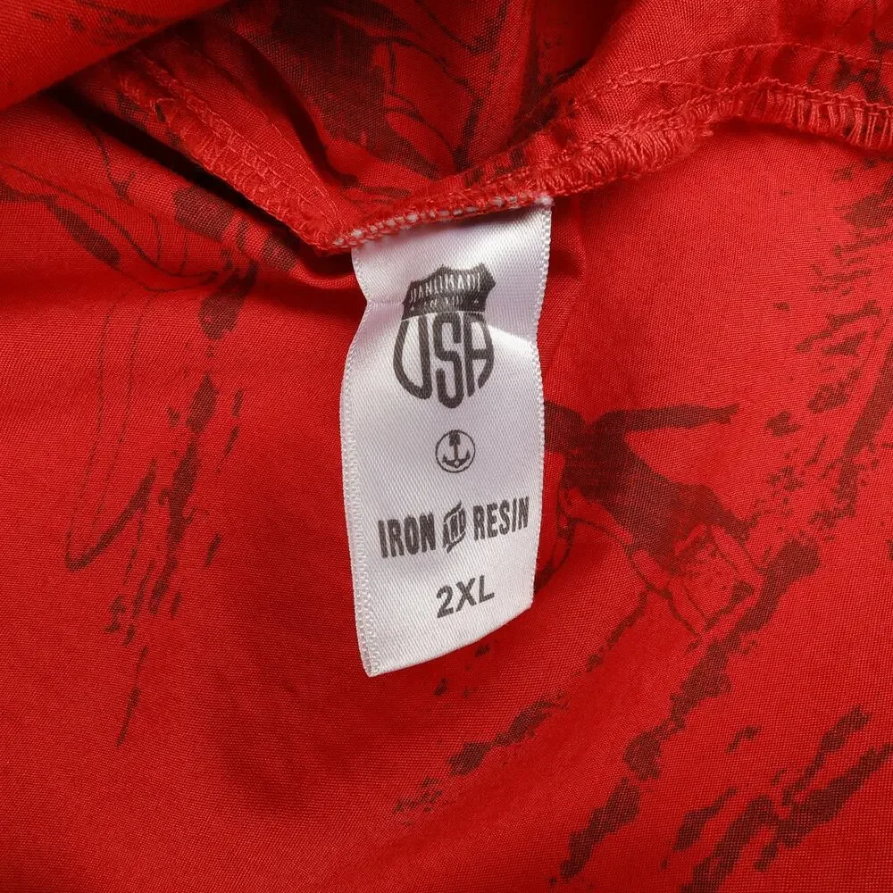 Iron And Resin Freedom Riders Mens 2XL Button Down Short Sleeve Shirt Motorbike - Picture 9 of 10